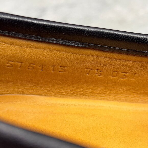 GUCCI Interlocking GG Logo Loafers Heels Black Leather 7.5 G or 8 US or 41.5 EUR